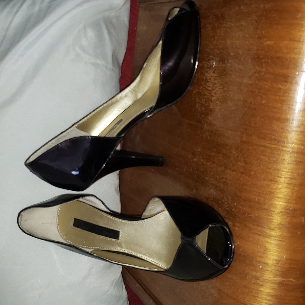 Bandalino heels (black faux leather, 6 1/2 M)